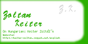 zoltan keiter business card